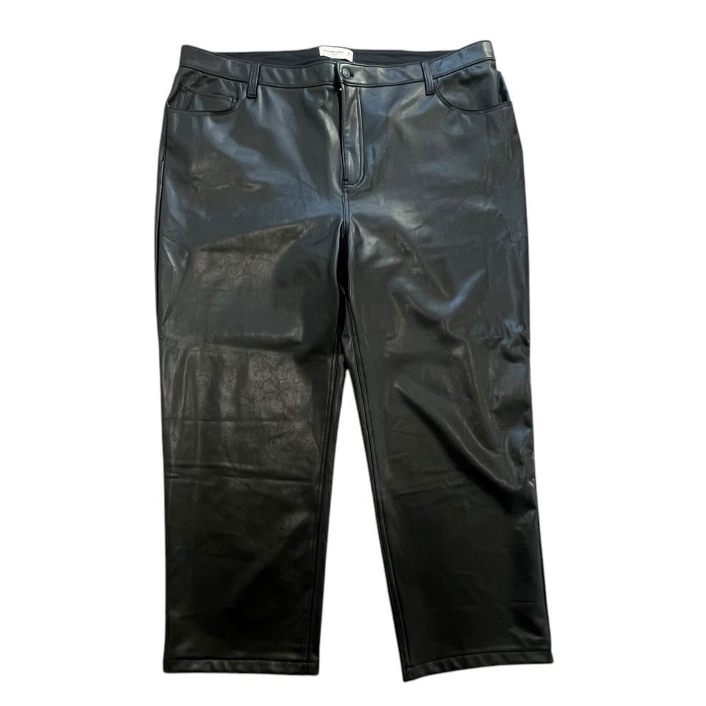 Abercrombie & Fitch Curve Love ’90s Relaxed Faux Leather Pants | 36 Short | NWT